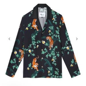 Tombolo Crouching Tiger Hidden beverage Black Long Sleeve Shirt Mens Large